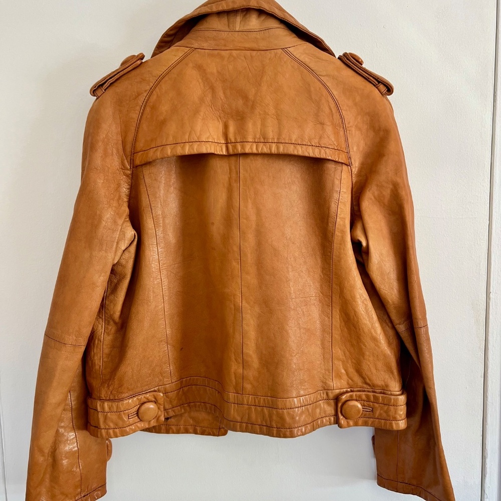 Banana Republic - Vintage Chestnut Genuine Leather Jacket (S) - Picture 2 of 9